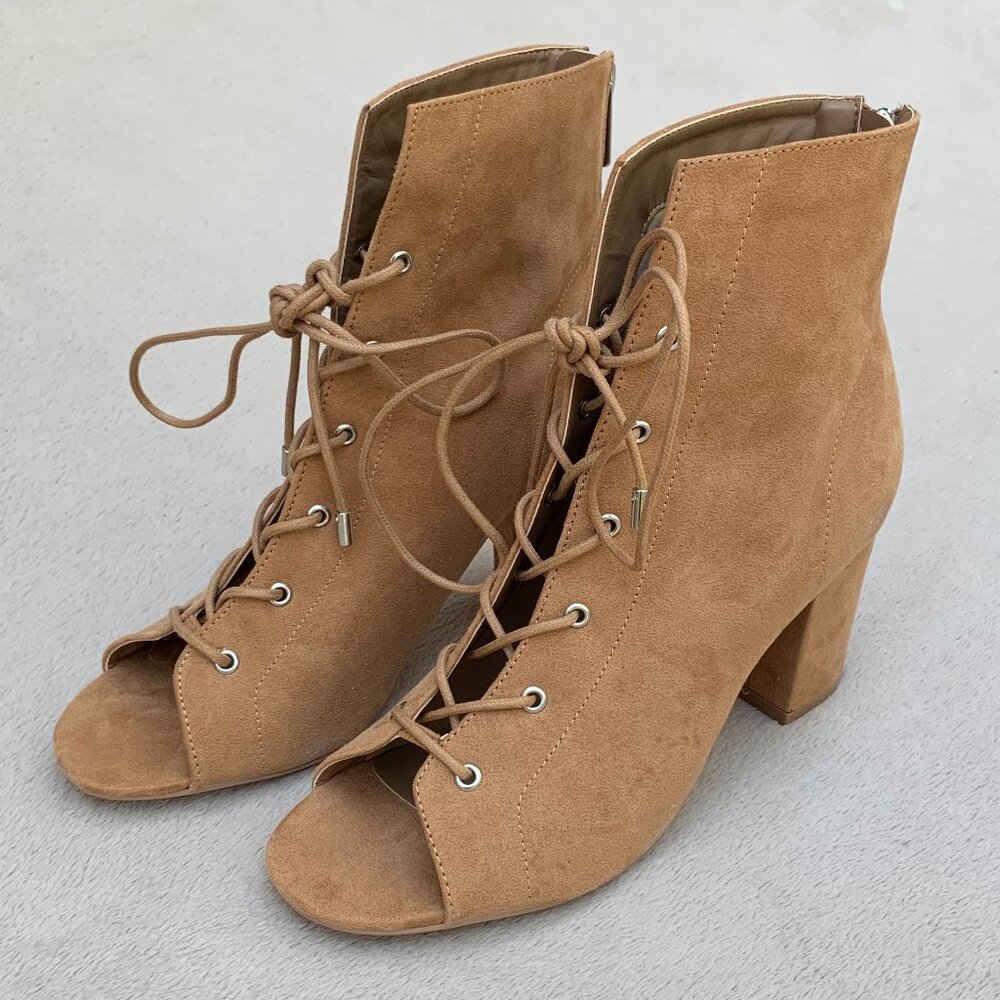 Guess GW Daly Peep Toe Lace-Up Booties - Picture 3 of 14